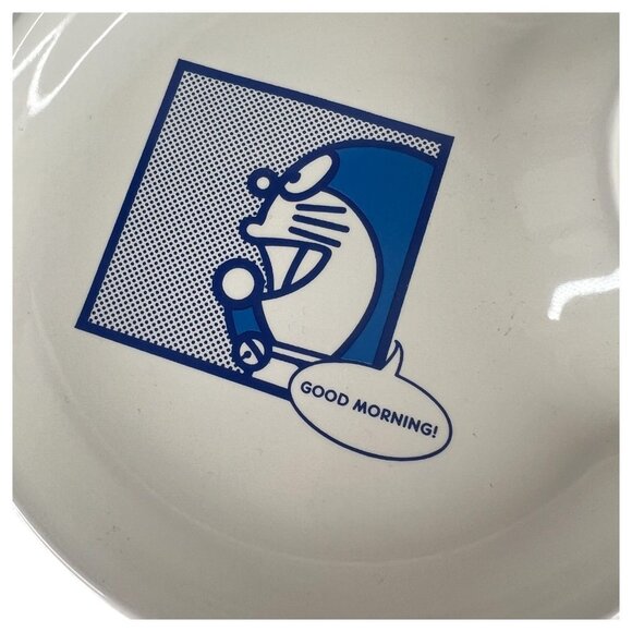Doraemon Ceramic Breakfast Plate Dipping Cup Combo White And Blue Design Anime - Picture 2 of 4